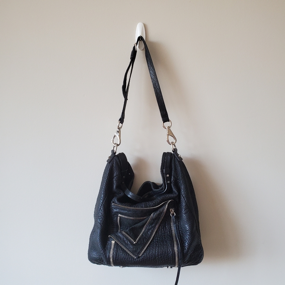 She+Lo leather studded biker hobo shoulder bag